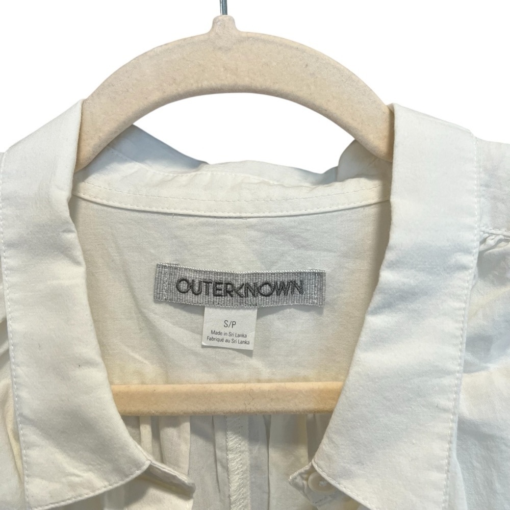 Outerknown Seabreeze Organic Cotton Blouse White Small Contemporary Coastal - Picture 3 of 5